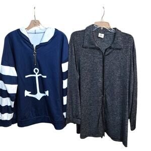 Women's 1X 14W 16W Tops Shirts Blouses Sweaters Wholesale Bulk Lot of 2